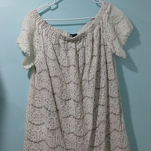 White Flower Lace Blouse